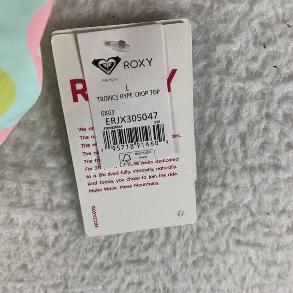 Roxy Tropics Hype Cropped Bikini Top Women's Large Multicolor Ambrosia‎ Summer - Picture 2 of 7